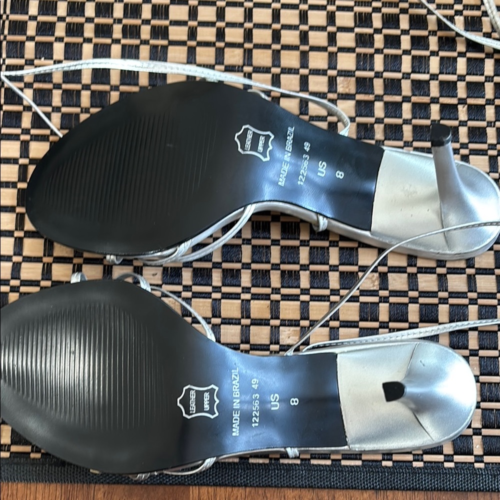 Cathy Jean Silver Heels with High Slender Heel - Picture 3 of 3